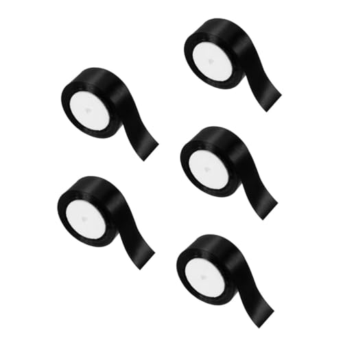 Beavorty 5 Rollen Breites Geschenkband aus Polyester Weiches Schleifenband für Valentinstag Deko Floristik Diy Bastelprojekte Party und Hochzeitsdekoration Schwarz Beavorty 5 Rollen Breites Geschenkband aus Polyester Weiches Schleifenband für Valentinstag Deko Floristik Diy Bastelprojekte Party und Hochzeitsdekoration Schwarz von Beavorty