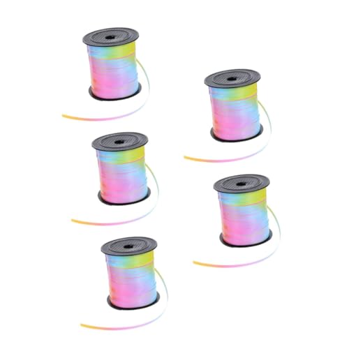 Beavorty 5 Stück Yards Bunte Geschenkband Glänzende Luftballonbänder für Geburtstagsdekoration Hochzeitsfeier Geschenkverpackung und Kreative Bastelprojekte Beavorty 5 Stück Yards Bunte Geschenkband Glänzende Luftballonbänder für Geburtstagsdekoration Hochzeitsfeier Geschenkverpackung und Kreative Bastelprojekte von Beavorty
