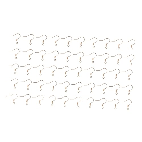 Beavorty 50 Stück Ohrhakenmaterial Schmuck finden Ohrringhaken Rosa zierlich Schmuck Ohrhaken Draht Hochzeit dünn DIY -Ohrring Fischhaken-Ohrdraht Ohrring mit Kugelspule Metall Golden von Beavorty