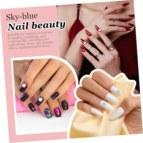 Beavorty 60 Stück Teiliges Nail Art mit Blüten Charms Irisierende Camellia Rosen Nagelverzierungen Leichte Fingernagel Schmuck für DIY Maniküre Geeignet für Partys Hochzeiten Festivals von Beavorty