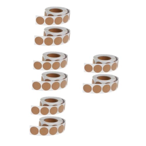 Beavorty 8 Rollen Kraftpapier Aufkleber Permanent Klebend Siegelsticker für Geschenkverpackung DIY Backen Umschlag Etikettenbeschriftung Vielseitig für Büro und Laden von Beavorty
