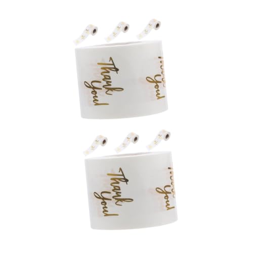 Beavorty 8 Rollen Transparente Goldene Dankesaufkleber Runde Selbstklebende Etiketten Geschenkverpackung Hochzeit Business Verpackung Einfache Anwendung Vielseitig Einsetzbar von Beavorty