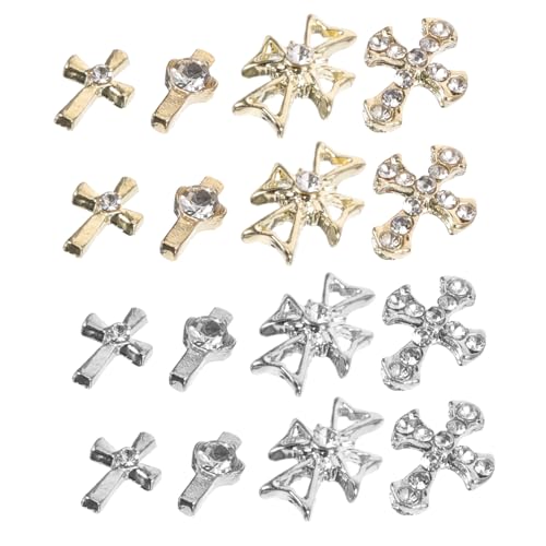 Beavorty 80 Stück Nagel Charms Kreuz Anhänger Nail Gems für Kreative Maniküre Langlebiges und Nageldesign Zubehör aus Hochwertigem Legierungsmaterial von Beavorty