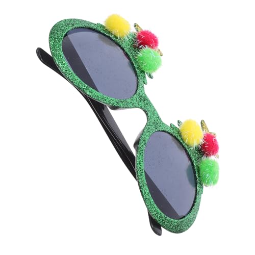 Beavorty Glitzernde Weihnachtsbrille aus Kunststoff mit Weihnachtsbaum-design und Pompons Bunte Partybrille für Lustige Weihnachtsfeiern und Neujahrsfeiern Wiederverwendbare Festliche von Beavorty