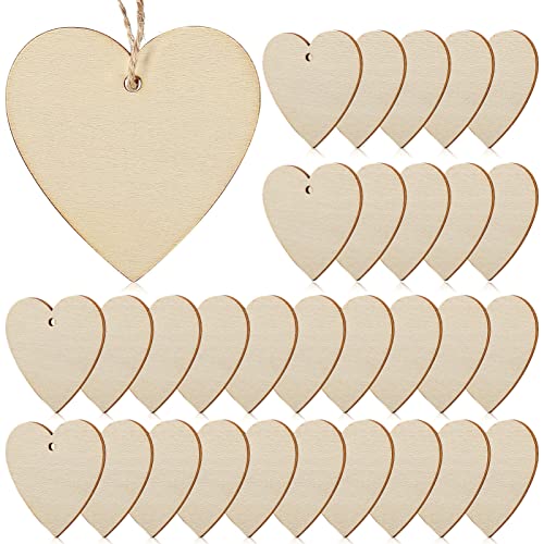 Beavorty Herzen 50 Unfertige Herz-Holzausschnitte Kleine Holzherzscheiben Formen Geschenkanhänger Charms Verzierungen Für Hochzeit Valentinstag Bastelbedarf Unfertiges Holzschild von Beavorty