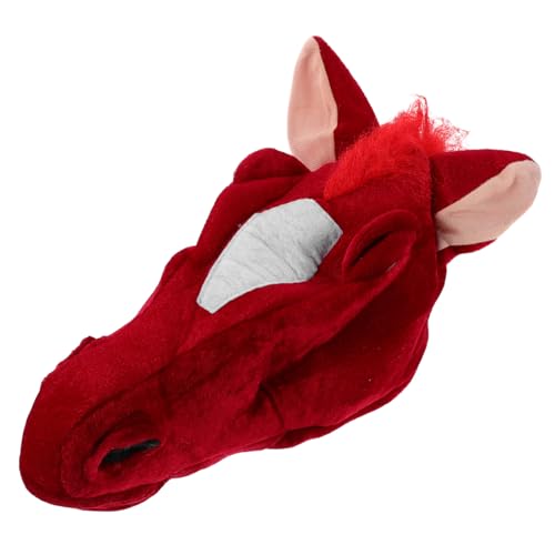Beavorty Pferdekopf Hut Maskottchen Tierkostüm Atmungsaktiv Realistisches Design Cosplay Accessoire für Fasching Bühnenauftritte und Themenpartys von Beavorty