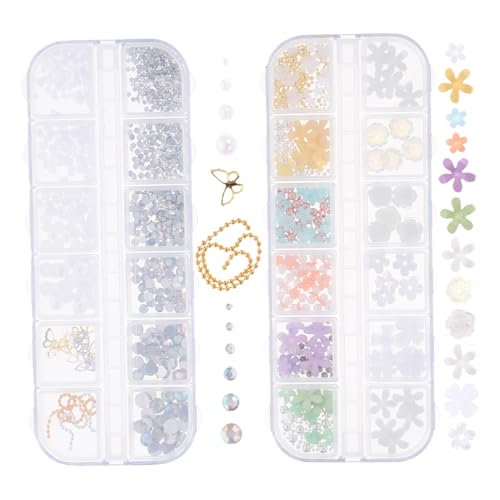 Beavorty Schachteln Nagelschützen für Nageldekorationen mit Perlenketten und Schmetterlingscharms Nagelschmuck für Nailart für DIY Maniküre und Besondere Beavorty Schachteln Nagelschützen für Nageldekorationen mit Perlenketten und Schmetterlingscharms Nagelschmuck für Nailart für DIY Maniküre und Besondere von Beavorty