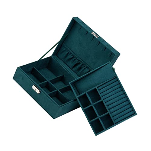 Beavorty Schmuckaufbewahrung Box für Reisen Doppelschichtige Schmuckschatulle Elegantem für Ringe Ohrringe Armbänder Tragbar Leicht zu Besonderen Anlässen Beavorty Schmuckaufbewahrung Box für Reisen Doppelschichtige Schmuckschatulle Elegantem für Ringe Ohrringe Armbänder Tragbar Leicht zu Besonderen Anlässen von Beavorty