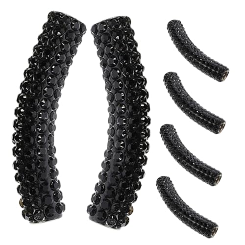 Beavorty Schwarze Strass Nudelrohr Perlen Großes Loch Geschwungen Lange Metall Spacer Perlen für Schuhband Dekoration Vielseitig Einfach Anzuwenden Lang Beavorty Schwarze Strass Nudelrohr Perlen Großes Loch Geschwungen Lange Metall Spacer Perlen für Schuhband Dekoration Vielseitig Einfach Anzuwenden Lang von Beavorty