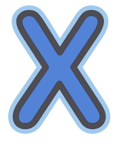 Bebemon Großbuchstabe X (blau) von Bebemon