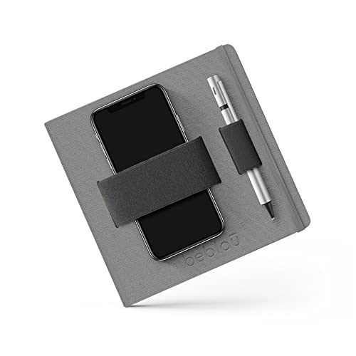 Beblau- FLEX Notizbuch mit Gummiband, Organizer, Perfekt für Weihnachtsgeschenke, Unsichtbarer Freund (DUNKELGRAU - GRAU, STREIFEN) von Beblau