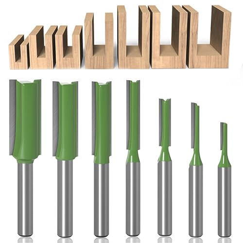 Bebochoi 7 Stück Gerade Fräser, 6mm Schaft Gerade Fräser Set, Hartmetall 6mm Schaft Planfräser, Holzbearbeitungs Werkzeug Set, für Holzbearbeitung Rillenmeißel-Bits Bebochoi 7 Stück Gerade Fräser, 6mm Schaft Gerade Fräser Set, Hartmetall 6mm Schaft Planfräser, Holzbearbeitungs Werkzeug Set, für Holzbearbeitung Rillenmeißel-Bits von Bebochoi