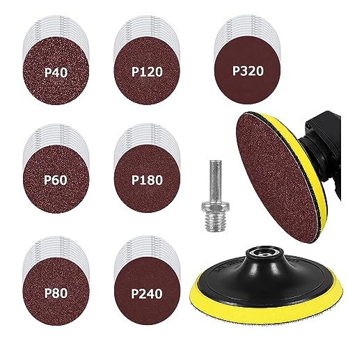 Bebochoi Schleifscheiben Pad Kit Schleifteller 125mm Klett 70 Stück Schleifpapier mit M14 Gewinde Spanndorn Körnung 10 x P40/60/80/120/180/240/320 für Winkelschleifer Bohrschleifer Bebochoi Schleifscheiben Pad Kit Schleifteller 125mm Klett 70 Stück Schleifpapier mit M14 Gewinde Spanndorn Körnung 10 x P40/60/80/120/180/240/320 für Winkelschleifer Bohrschleifer von Bebochoi