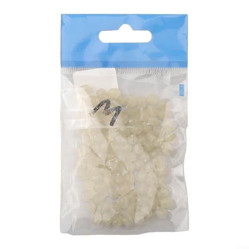 100 Stück Ovale Kreuzperlen transparent für Angelköder und zum Perlenbohren (mittel leuchtend) von Bebykilemi