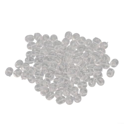 100 Stück Ovale Kreuzperlen transparent für Angelköder und zum Perlenbohren (mitteltransparent) von Bebykilemi