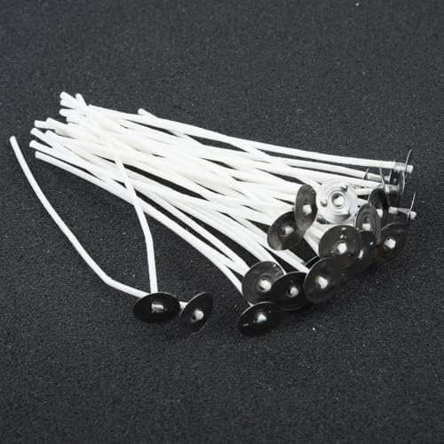 30 Baumwollkern für Kerzendochte mit Halterungen für DIY zur Kerzenherstellung, 10,2 cm Länge, raucharm, sicher zu verwenden von Bebykilemi