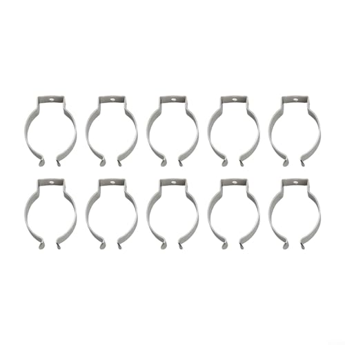 Bebykilemi Klemmen, Federstahl, offen, robust, Manganstahl, Aufbewahrungs-Organizer für Gartengeräte, Besen, Bürsten, Rechen (46 mm), 10 Stück von Bebykilemi