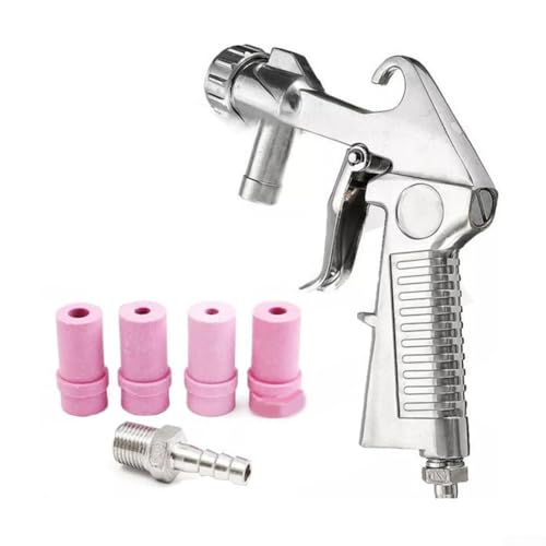Bebykilemi Pneumatisches Sandstrahlen mit 4 Düsen - Handheld-Hochdruck-Sandstrahlgerät, Aluminiumdruckgusskonstruktion, Siphonzufuhr-Design zur Reinigung von Bebykilemi
