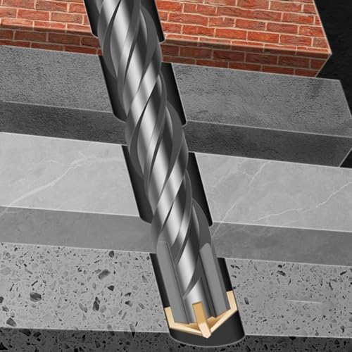 Bohrer, 30 x 350 mm, Hammerbohrer, Beton, Mauerwerk, Hartmetallspitze, Kreuz, elektrische Bohrer-Bits für Stahlbeton, Ziegel, Granit, Stein (28 x 350 mm) von Bebykilemi
