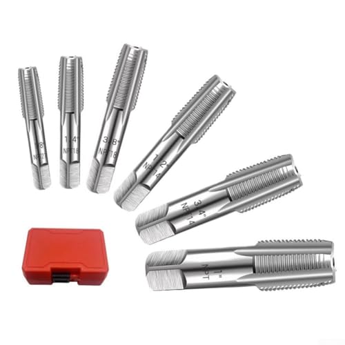 Gewindeschneider-Set aus Metallrohr, Gewindebohrer, Gewindebohrer für Wasserrohre, Kupfer, Stahl, manuelle Maschinenverwendung, 6 Stück Gewindeschneider-Set aus Metallrohr, Gewindebohrer, Gewindebohrer für Wasserrohre, Kupfer, Stahl, manuelle Maschinenverwendung, 6 Stück von Bebykilemi