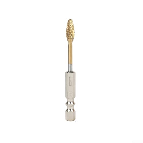 Hartmetall-Rotationswerkzeug-Bits, 1/4-Zoll-Schaft-Frässtift-Set für Metall, Holz, Stein, Entgraten, Gravieren, Schleifen, Schnellwechsel-Design (F) von Bebykilemi