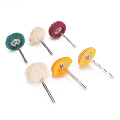 Poliermopp-Radbürsten, Polierpad, Drahtbürsten-Bits, Drehwerkzeug-Aufsätze für Bohrer, Politur, Rostentfernung, Entgraten, Metallstein, 3 mm Schaft, 6 Stück Poliermopp-Radbürsten, Polierpad, Drahtbürsten-Bits, Drehwerkzeug-Aufsätze für Bohrer, Politur, Rostentfernung, Entgraten, Metallstein, 3 mm Schaft, 6 Stück von Bebykilemi