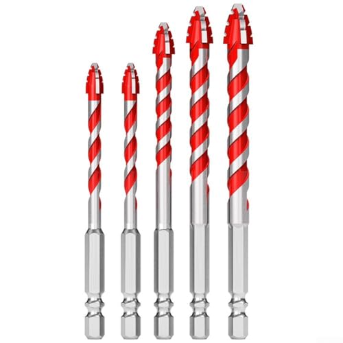 Professionelles Bohrer-Set, 5-teilig, Hartmetall-Bauwerkzeug-Set für Mauerwerk, Glas, Fliesen, Holz, Metall, mit mehreren Größen, 6/6/8/10/12 mm Professionelles Bohrer-Set, 5-teilig, Hartmetall-Bauwerkzeug-Set für Mauerwerk, Glas, Fliesen, Holz, Metall, mit mehreren Größen, 6/6/8/10/12 mm von Bebykilemi