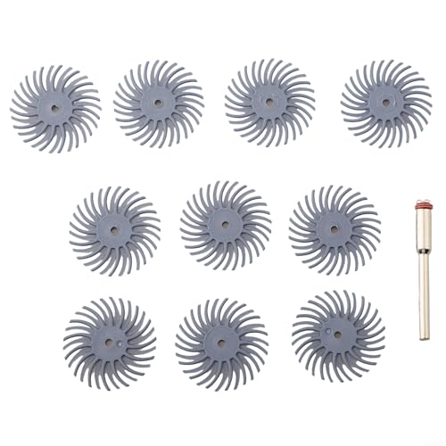 Rotationswerkzeug-Borstenscheiben-Set, 2,5 cm, Schleifbürsten-Set, 3 mm Schaft, Polierscheibe für Holzbearbeitung, Schmuck, Handwerk, 8 Körnungen, 10 Stück (Körnung 400) von Bebykilemi