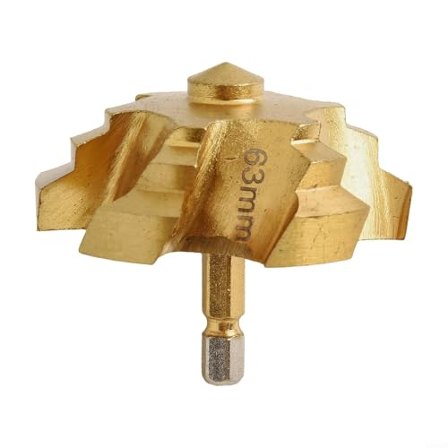 Sechskant-Schaft-Bohrer, Wasserrohr-Erweiterungsstanzwerkzeug für elektrische Klempnerbohrer, 40 mm, 50 mm, 63 mm, für HSS-Goldklempnerarbeiten, Reparatur, Öffnungsreibahle, PPR-Rohre (63 mm) von Bebykilemi