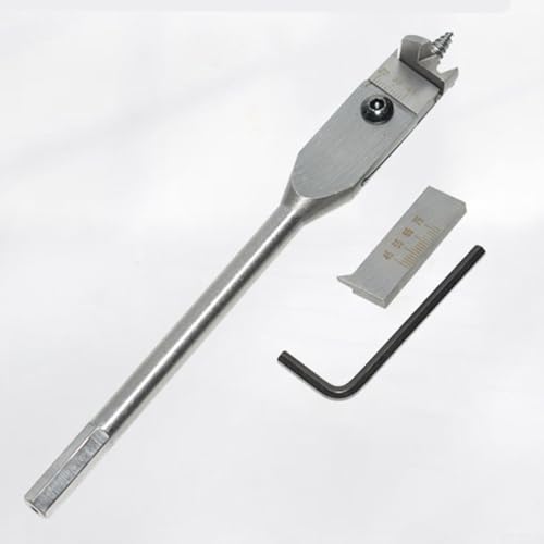Verstellbares Spaten-Bit-Set, Holzbearbeitungsbohrer, 15–45 mm, 22–75 mm, flaches Holzbohrwerkzeug mit Sechskantschlüssel für Heimwerker-Möbelherstellung (22–75 mm) von Bebykilemi