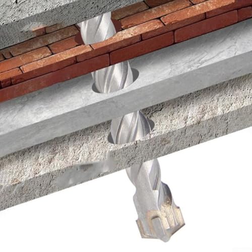 Vollhartmetall-Steinbohrer für Hammerbohrer, Beton, Stein, Bohrwerkzeug mit vier Schneidkanten für professionelle DIY-Projekte (16 x 210 mm) von Bebykilemi