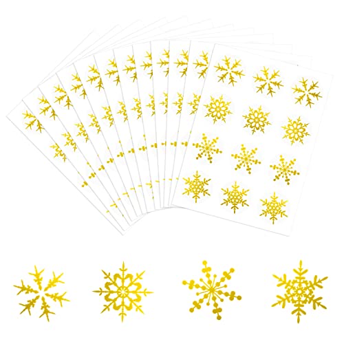 Becellen 12 Blatt Schneeflocke Aufkleber, Weihnachten Wasserdichte Selbstklebend Aufkleber Rund Sticker für Geschenk Dekoration Becellen 12 Blatt Schneeflocke Aufkleber, Weihnachten Wasserdichte Selbstklebend Aufkleber Rund Sticker für Geschenk Dekoration von Becellen