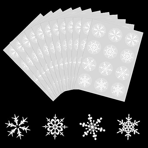 Becellen 12 Blatt Schneeflocke Aufkleber, Weihnachten Wasserdichte Selbstklebend Aufkleber Rund Sticker für Geschenk Dekoration Becellen 12 Blatt Schneeflocke Aufkleber, Weihnachten Wasserdichte Selbstklebend Aufkleber Rund Sticker für Geschenk Dekoration von Becellen