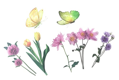 320 Stück Blumen Vögel Insektenaufkleber-Set PET transparent dekorative Aufkleber Notizbuch Wand usw von Becho