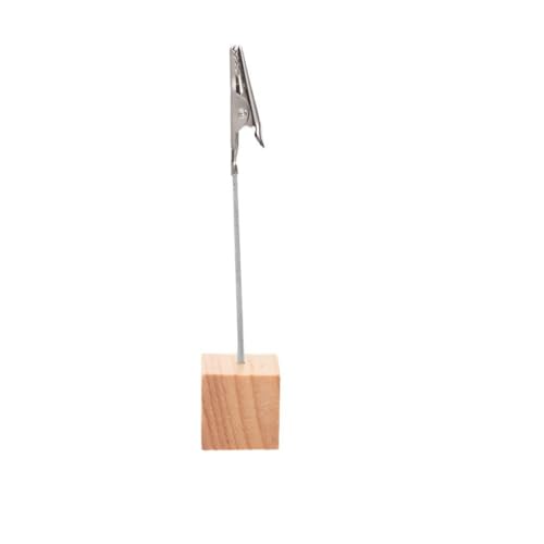Becho 10 Stück Memo-Halter mit Retro-Holzsockel und Krokodilklemmen-Verschluss zum Anklemmen von Hochzeitstischnummern, Party-Dekoration, Karte, Bild, Foto, Etikett, Nachrichtenleiste (Retro-Holz) von Becho