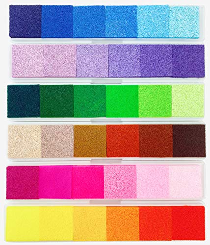 Becho Regenbogen-Stempelkissen, waschbare Tinten, Finger-Stempelkissen, mehrfarbig, für alle Altersgruppen, 6er-Pack, 36 Farbverläufe von Becho