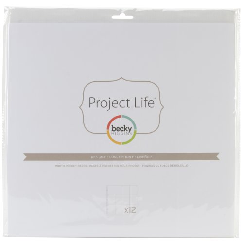 Becky Higgins 380009 - Project Life Fototasche Seitenschutz 12 x Design F (12 Stück) weiß von Becky Higgins