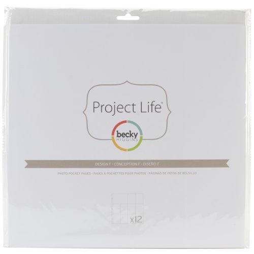 Becky Higgins 380009 Project Life Photo Pocket Page Protector-12 x Design F (12 Stück), Weiß von Becky Higgins