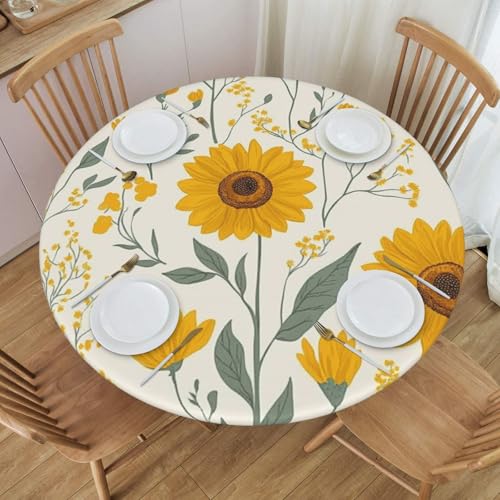Bedbliss Runde Tischdecke mit Blumendruck, elastischer Kante, wiederverwendbar, für den Außenbereich, für Küche, Picknick, Patry drinnen Bedbliss Runde Tischdecke mit Blumendruck, elastischer Kante, wiederverwendbar, für den Außenbereich, für Küche, Picknick, Patry drinnen von Bedbliss