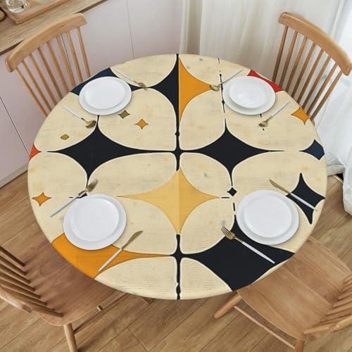 Bedbliss Runde Tischdecke mit geometrischem Muster, mit elastischem Rand, wiederverwendbar, für den Außenbereich, runde Tischdecke für Küche, Picknick, Patry drinnen Bedbliss Runde Tischdecke mit geometrischem Muster, mit elastischem Rand, wiederverwendbar, für den Außenbereich, runde Tischdecke für Küche, Picknick, Patry drinnen von Bedbliss