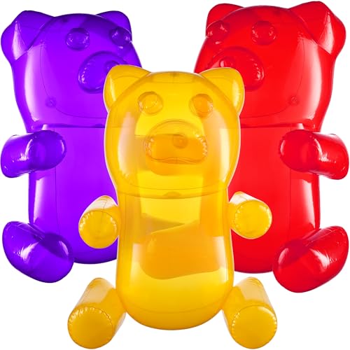 Aufblasbare Gummibärchen, 61 cm, 3 Stück, riesiges aufblasbares Pool-Spielzeug, lustige Foto-Requisiten und große Gummibär-Dekorationen für Kindergeburtstage und Aufblasbare Gummibärchen, 61 cm, 3 Stück, riesiges aufblasbares Pool-Spielzeug, lustige Foto-Requisiten und große Gummibär-Dekorationen für Kindergeburtstage und von Bedwina