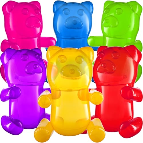 Aufblasbare Gummibärchen, 61 cm, 6 Stück, riesiges aufblasbares Pool-Spielzeug, lustige Foto-Requisiten und große Gummibär-Dekorationen für Kindergeburtstage und Aufblasbare Gummibärchen, 61 cm, 6 Stück, riesiges aufblasbares Pool-Spielzeug, lustige Foto-Requisiten und große Gummibär-Dekorationen für Kindergeburtstage und von Bedwina
