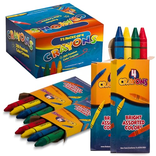 Bedwina Großpackung Wachsmalstifte – 288 Wachs Stifte, 72 4er-Packs, Premium-Farbstifte für Kinder und Kleinkinder, Ungiftig, Mitgebsel Kindergeburtstag, Restaurants, Adventskalender Füllung Kinder… Bedwina Großpackung Wachsmalstifte – 288 Wachs Stifte, 72 4er-Packs, Premium-Farbstifte für Kinder und Kleinkinder, Ungiftig, Mitgebsel Kindergeburtstag, Restaurants, Adventskalender Füllung Kinder… von Bedwina