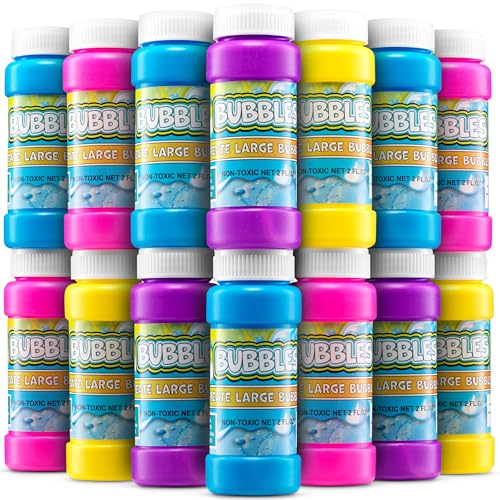 Seifenblasen für Kinder – Packung mit 24 x 59 ml-Seifenblasen, Verschiedene Neonfarben, Spiele im Freien, Kleine Geschenke für Kinder, Kindergeburtstag Gastgeschenke, Geschenktütenfüllung Seifenblasen für Kinder – Packung mit 24 x 59 ml-Seifenblasen, Verschiedene Neonfarben, Spiele im Freien, Kleine Geschenke für Kinder, Kindergeburtstag Gastgeschenke, Geschenktütenfüllung von Bedwina
