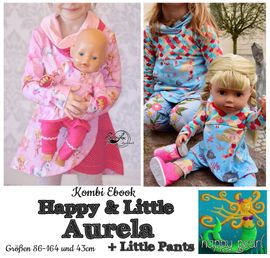 Little Aurela +  Happy Aurela - Tunika und 43cm Puppenschnitt von Happy Pearl