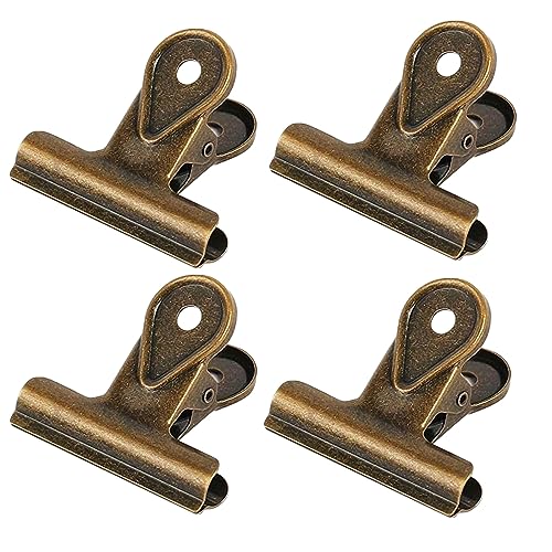 BeeSpring Binder Büroklammern Bulldog Duckbill Metall Binder Clips, Rechnung Bill Clip Utility Büroklammern Büroklammern für Handwerk, Lebensmitteltüten, Zeichnen, Foto zu Hause Küche Büro (Bronze, von BeeSpring