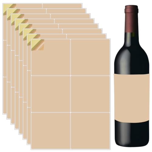 Beebeecraf 20 Blatt Weinflaschen Kraftpapieretiketten Bedruckbar Hell 4x480cm Bedruckbares Kraft Aufkleberpapier Selbstklebende Aufkleber Für Klassische Bordeaux Burgunder Und Champagnerflaschen ((3) von Beebeecraft