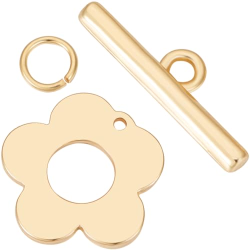 Beebeecraft 1 Box 10 Sets Blumen Kippverschlüsse 18K Vergoldetes Messing Blumen Kippverbinder T Steg Verschlüsse Sets Mit Biegeringen Für Frühlingsthema DIY Beebeecraft 1 Box 10 Sets Blumen Kippverschlüsse 18K Vergoldetes Messing Blumen Kippverbinder T Steg Verschlüsse Sets Mit Biegeringen Für Frühlingsthema DIY von Beebeecraft