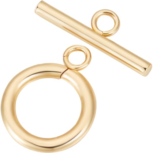 Beebeecraft 1 Box 10 Sets Knebelverschlüsse Aus 18 Karat Vergoldetem Messing Knebel Schmuckverbinder T Steg Verschlüsse Sets Mit Loch Für Die DIY Schmuckherstellung Beebeecraft 1 Box 10 Sets Knebelverschlüsse Aus 18 Karat Vergoldetem Messing Knebel Schmuckverbinder T Steg Verschlüsse Sets Mit Loch Für Die DIY Schmuckherstellung von Beebeecraft