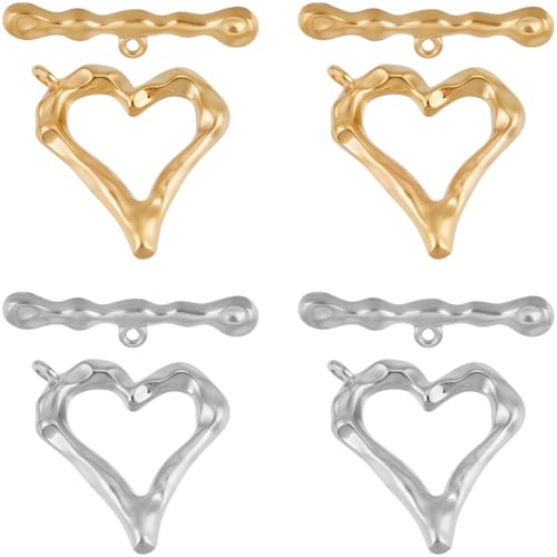 Beebeecraft 1 Box 10 Stück 2 Farben 304 Knebelverschlüsse Aus Edelstahl 18 Karat Vergoldet Herz OT Verschluss 30mm T Stab Verschluss Verschlüsse Verbinder Mit Schlaufe Für Halsketten Armbänder Beebeecraft 1 Box 10 Stück 2 Farben 304 Knebelverschlüsse Aus Edelstahl 18 Karat Vergoldet Herz OT Verschluss 30mm T Stab Verschluss Verschlüsse Verbinder Mit Schlaufe Für Halsketten Armbänder von Beebeecraft